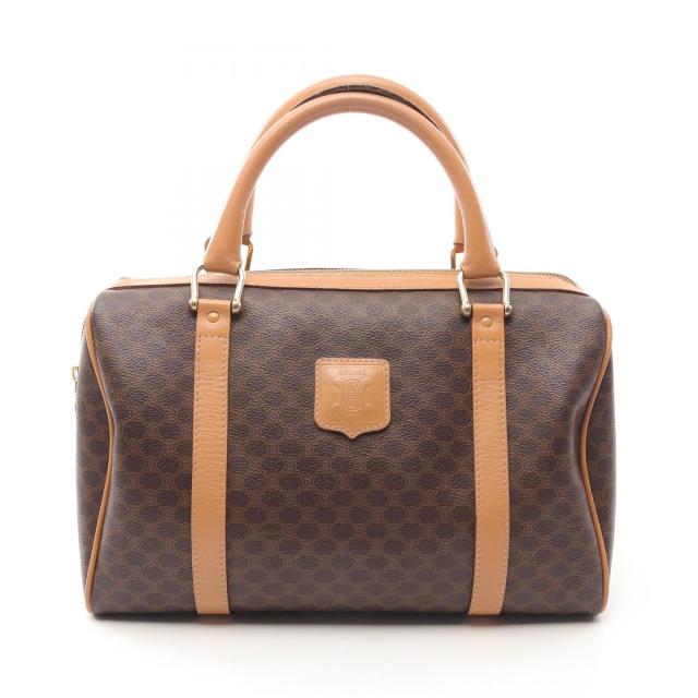セリーヌ CELINE マカダム ハンドバッグ バッグ PVCコーティングキャンバス レザー レディース ブラウン系 / ベージュ系 【中古】