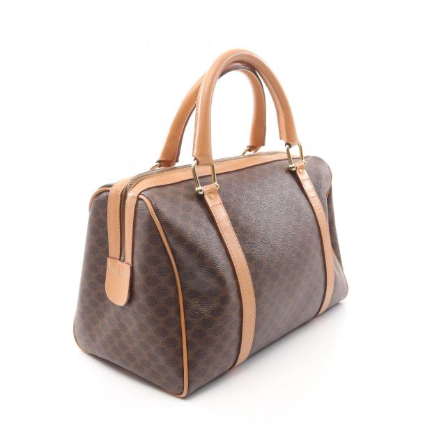 未使用に近い　CELINE Cマカダム ハンドバッグ アイボリー ブラウン セリーヌ CELINE マカダム ハンドバッグ バッグ PVCコーティング