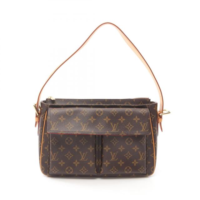 ルイ・ヴィトン LOUIS VUITTON ヴィバシテGM モノグラム ショルダーバッグ バッグ PVCコーティングキャンバス レザー レディース ブラウン系 M51163 【中古】