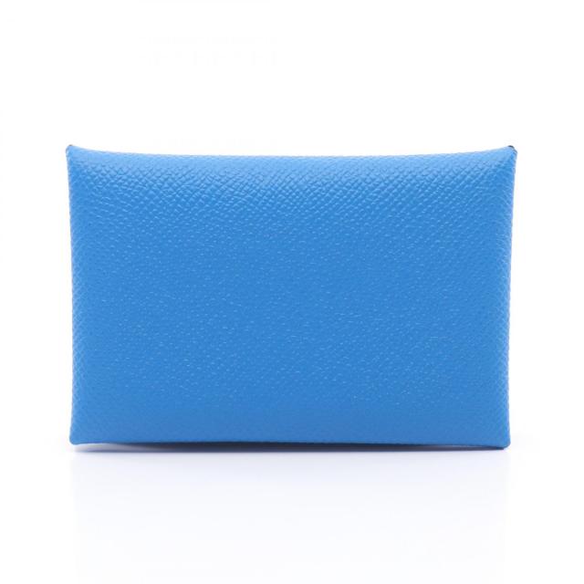 エルメス HERMES カルヴィ ヴェルソ ケース 財布 カーフ（牛革） ヴォーエプソン ヴォーエプソン レディース ブルー系 【中古】