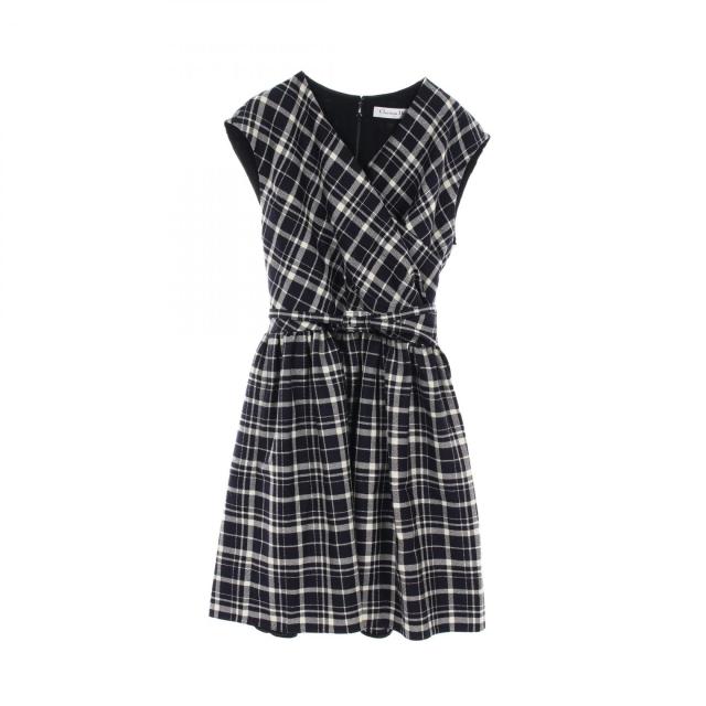 ディオール Dior ワンピース 衣料品 トップス ウール レディース ネイビー系 / ホワイト系 141D05A1342 【中古】