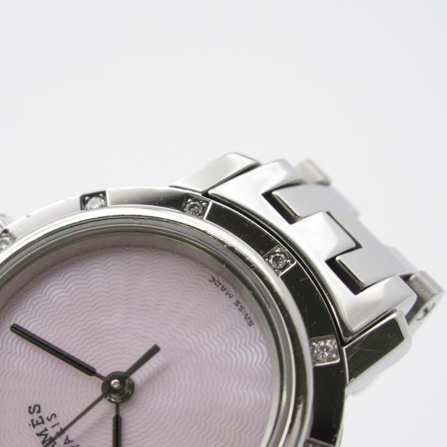エルメス HERMES クリッパーナクレ ダイヤベゼル 腕時計 時計  