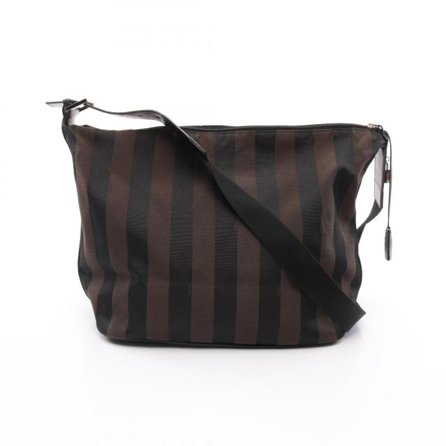 フェンディ FENDI ペカン ショルダーバッグ バッグ キャンバス レザー レディース ブラック系 / ブラウン系 7VA092 【中古】