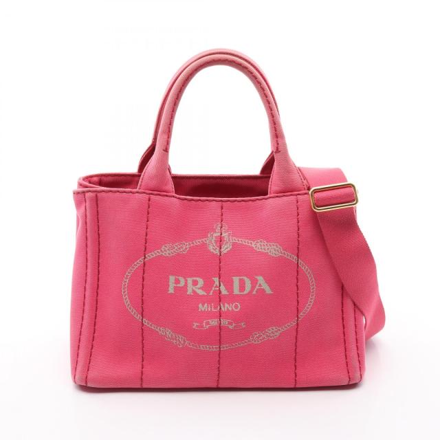 プラダ PRADA CANAPA カナパ トートバッグ バッグ キャンバス レディース ピンク系 1BG439 【中古】