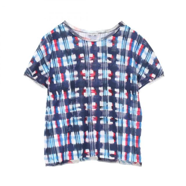 シャネル CHANEL ココマーク カットソー 衣料品 トップス コットン レディース ネイビー系 / ホワイト系 / レッド系 P53878V40338 【中古】