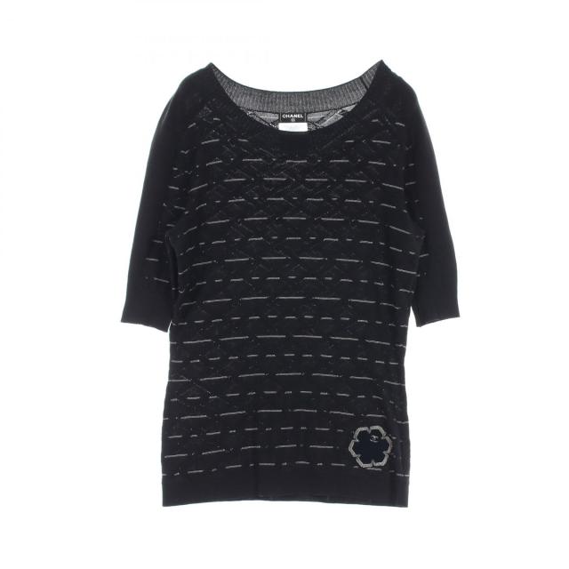 CHANEL - シャネル CHANEL ニット 衣料品 トップス コットン レディース ブラック系 P47893K06108 【中古】 シャネル CHANEL ニット 衣料品 トップス コットン レディース