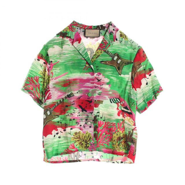 グッチ GUCCI LOVE PARADE 衣料品 トップス レーヨン レディース グリーン系 / マルチカラー 703607 【中古】