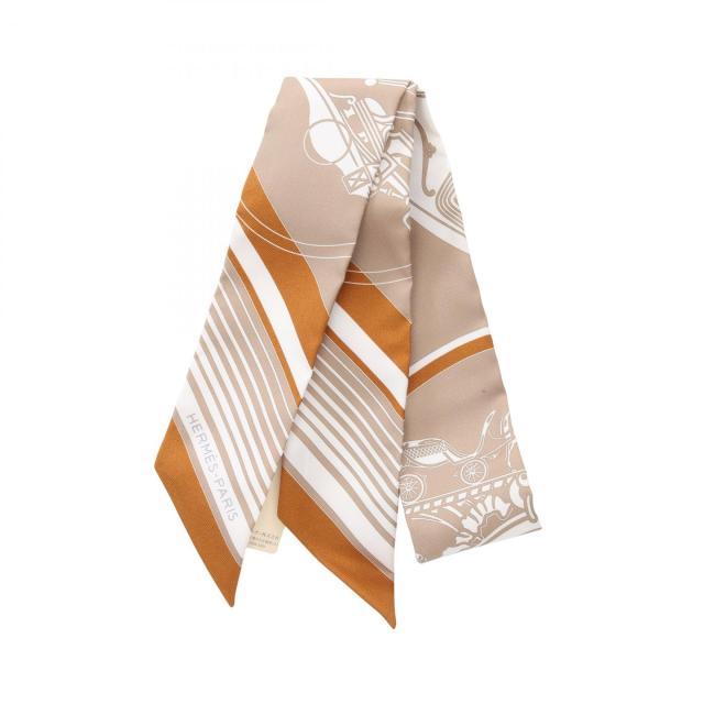 【美品】HERMESエルメス ツイリー LES ALLURES馬ピーチアイボリー HERMESエルメス ツイリー LES ALLURES馬ピーチアイボリー