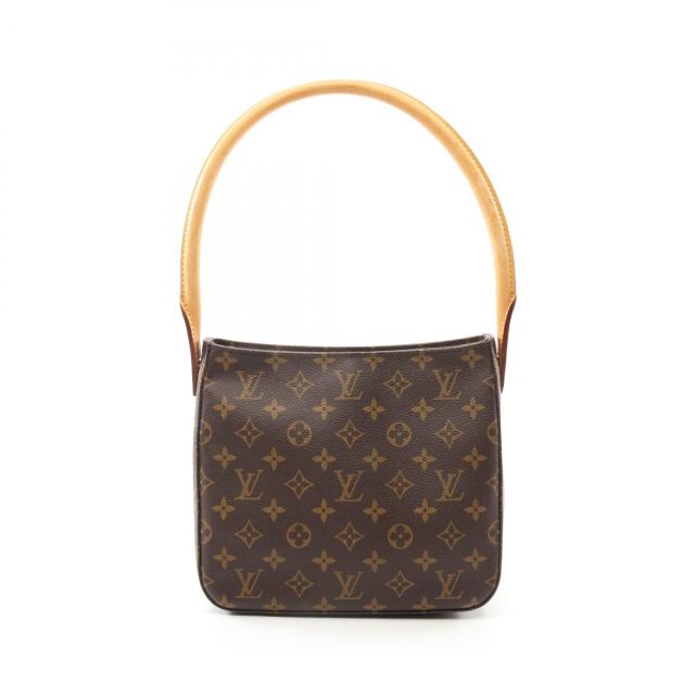 ルイ・ヴィトン LOUIS VUITTON ルーピングMM ショルダーバッグ バッグ PVCコーティングキャンバス レザー モノグラム レディース ブラウン系 M51146 【中古】