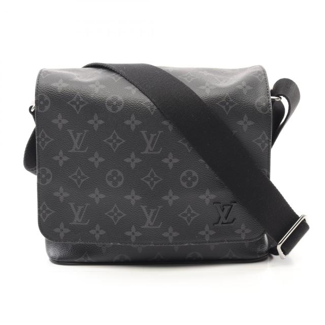 ルイ・ヴィトン LOUIS VUITTON ディストリクトPM NM ショルダーバッグ バッグ PVCコーティングキャンバス レザー モノグラム・エクリプス メンズ ブラック系 M44000 【中古】