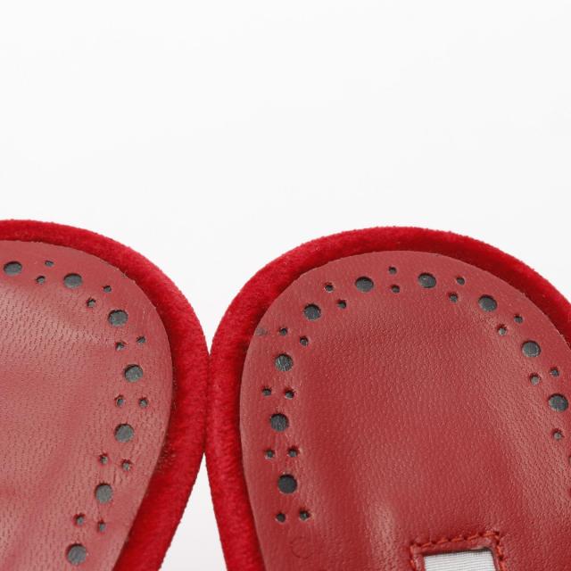 極美品 マノロブラニク ミュール パンプス サテン生地 ビジュー ベルト