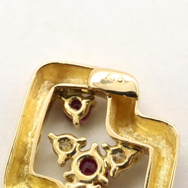K18 イエローゴールド ルビー ダイヤモンド ピアス レディースアクセサリー 総重量 約0.8ｇ K18イエローゴールド ダイヤモンド ピアス | 高品質 金・プラチナ
