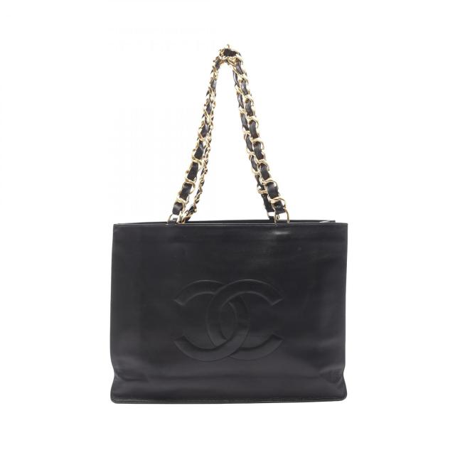 シャネル CHANEL デカココマーク トートバッグ バッグ ラムスキン（羊革） レディース ブラック系 【中古】