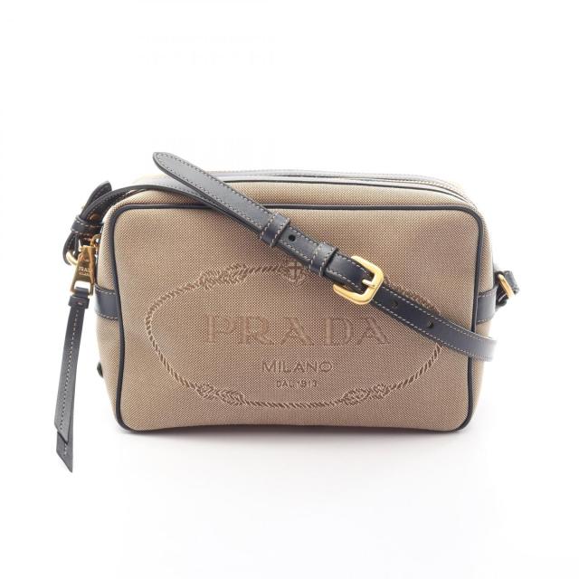 PRADA ベージュキャンバス ショルダーバッグ