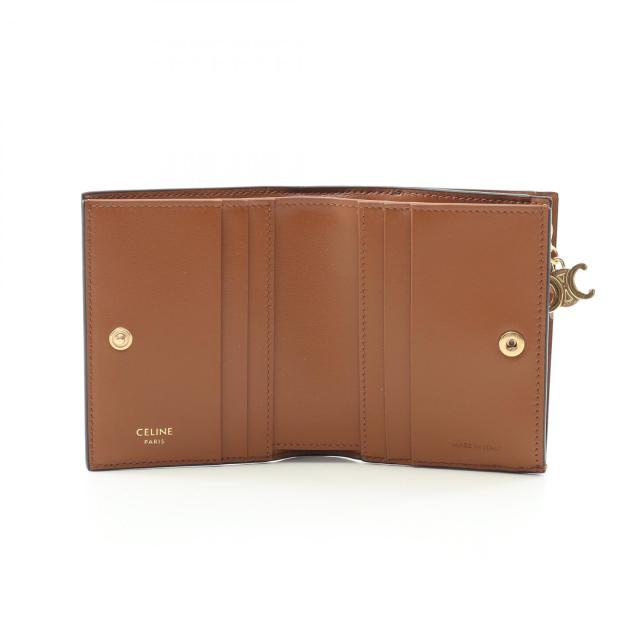 セリーヌ　財布　タン セリーヌCELINEコンパクトウォレット / トリオンフキャンバス タン