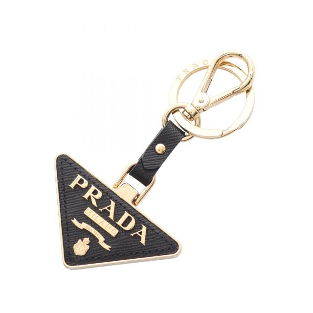 プラダ PRADA SAFFIANO キーホルダー アクセサリー サフィアーノレザー GP レディース ゴールド系 / ブラック系 1PP128053F0002 【新品】
