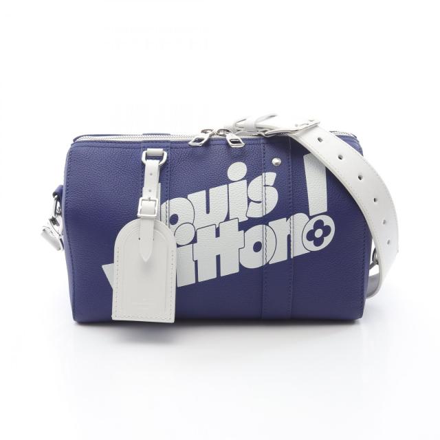 ルイ・ヴィトン LOUIS VUITTON シティキーポル エブリデイLV ショルダーバッグ バッグ レザー メンズ レディース ブルー系 / ホワイト系 M58747 【中古】