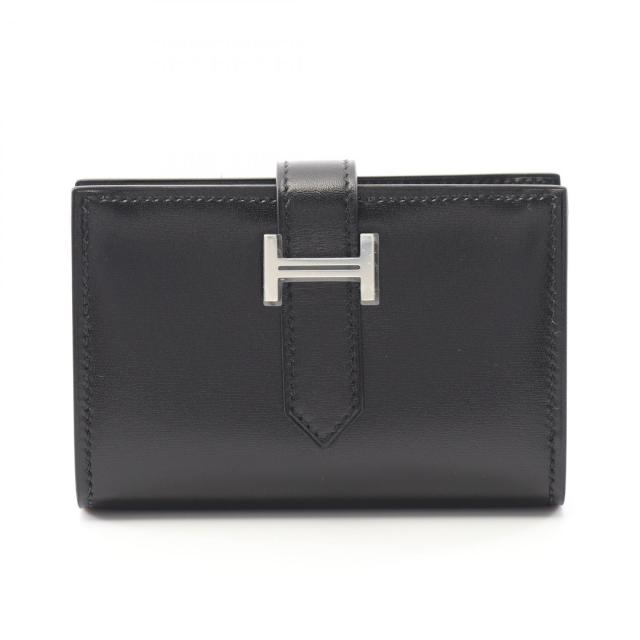 エルメス HERMES ベアンミニ カードケース アクセサリー カーフ（牛革） ボックスカーフ レディース ブラック系 【中古】