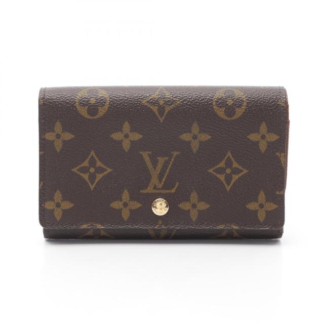 ルイ・ヴィトン LOUIS VUITTON ポルトモネ ビエ トレゾール モノグラム 二つ折り財布 財布 PVCコーティングキャンバス レザー レディース ブラウン系 M61730 【中古】