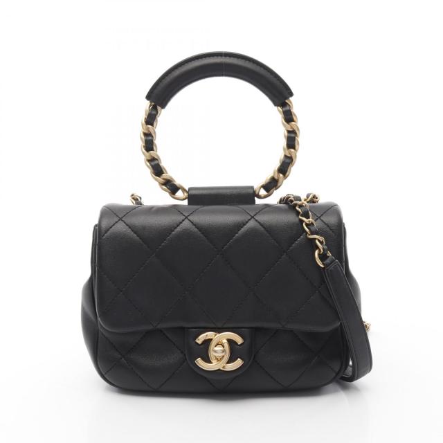 シャネル CHANEL ショルダーバッグ バッグ ラムスキン（羊革） レディース ブラック系 AS1357 【中古】