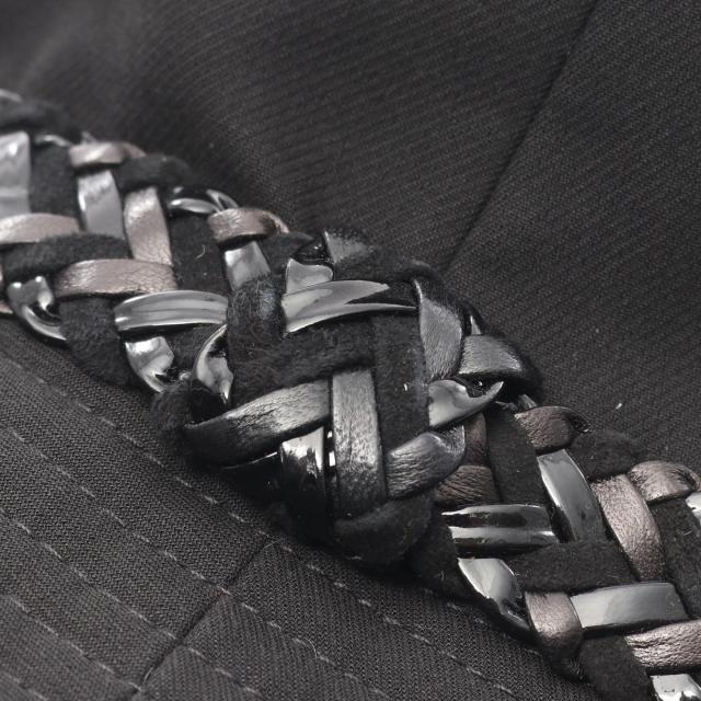エルメス HERMES ハット 帽子 レザー コットン レディース