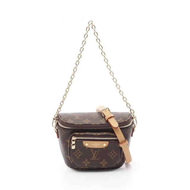 ルイ・ヴィトン LOUIS VUITTON ミニ バムバッグ モノグラム ハンドバッグ バッグ PVCコーティングキャンバス レザー レディース ブラウン系 M82335 【中古】
