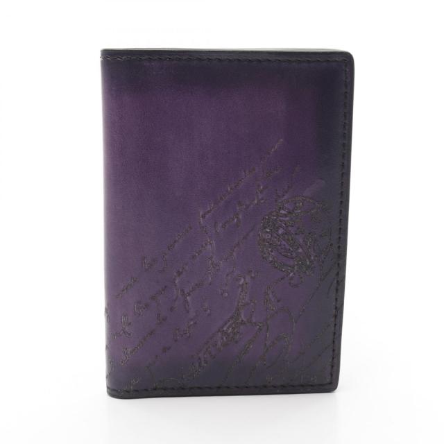 ベルルッティ Berluti スクリット カードケース アクセサリー レザー メンズ パープル系 235262 【中古】