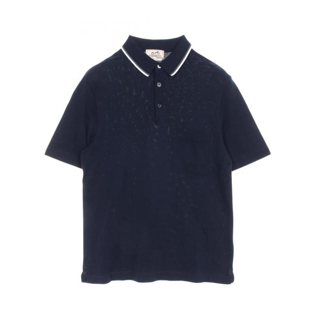 エルメス H刺繍 ポロシャツ HERMES HERMES エルメス Hロゴ 襟ステッチ