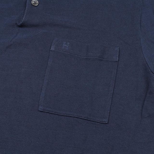 エルメス HERMES H刺繍 ポロシャツ 衣料品 トップス コットン メンズ ネイビー系 【中古】 エルメス HERMES H刺繍 ポロシャツ 衣料品 トップス コットン メンズ