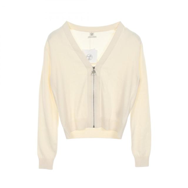 エルメス HERMES カーディガン 衣料品 トップス シルク コットン シルク レディース アイボリー系 5E2730DL 【中古】