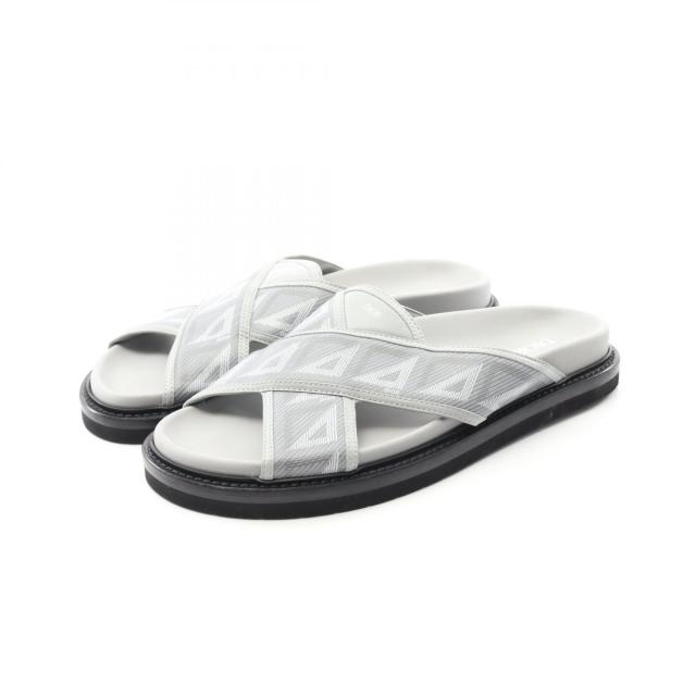 ディオール Dior アクア CDダイヤモンド サンダル 靴 PVCコーティングキャンバス レザー メンズ グレー系 【中古】