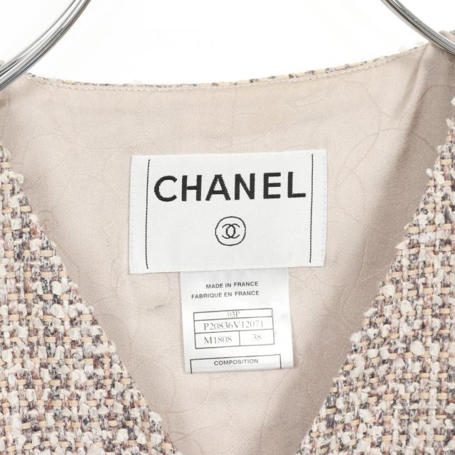シャネル CHANEL ノーカラージャケット 衣料品 アウター ウール
