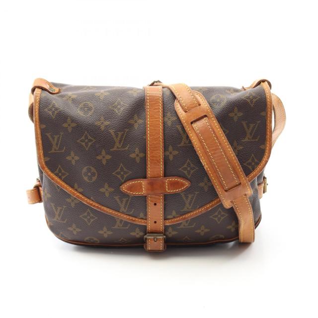 ルイ・ヴィトン LOUIS VUITTON ソミュール30 ショルダーバッグ バッグ PVCコーティングキャンバス レザー モノグラム レディース ブラウン系 M42256 【中古】