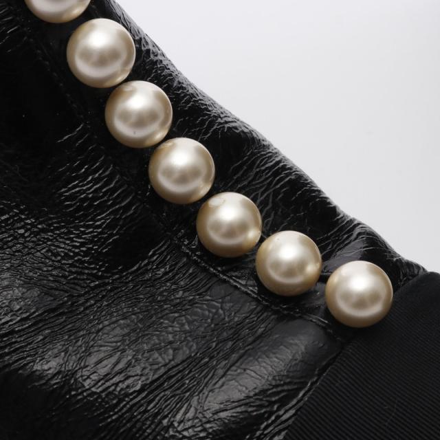 シャネル CHANEL ココマーク フェイクパール ブーツ 靴 レザー