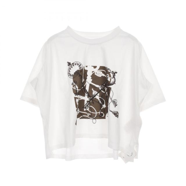 エルメス HERMES カットソー 衣料品 トップス コットン レディース ホワイト系 / ブラウン系 【中古】