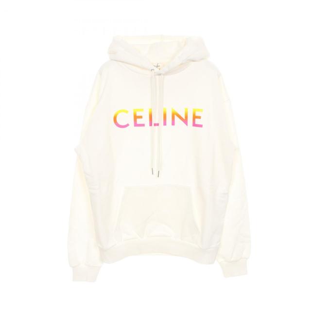 CELINE ホワイト フード付き パーカー