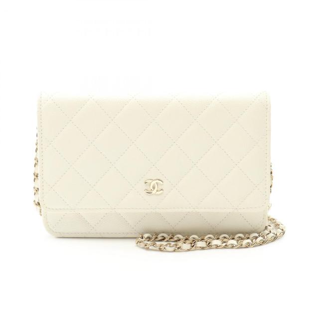 シャネル CHANEL マトラッセ ショルダーバッグ バッグ レザー グレインドカーフスキン レディース ホワイト系 AP0250 【中古】