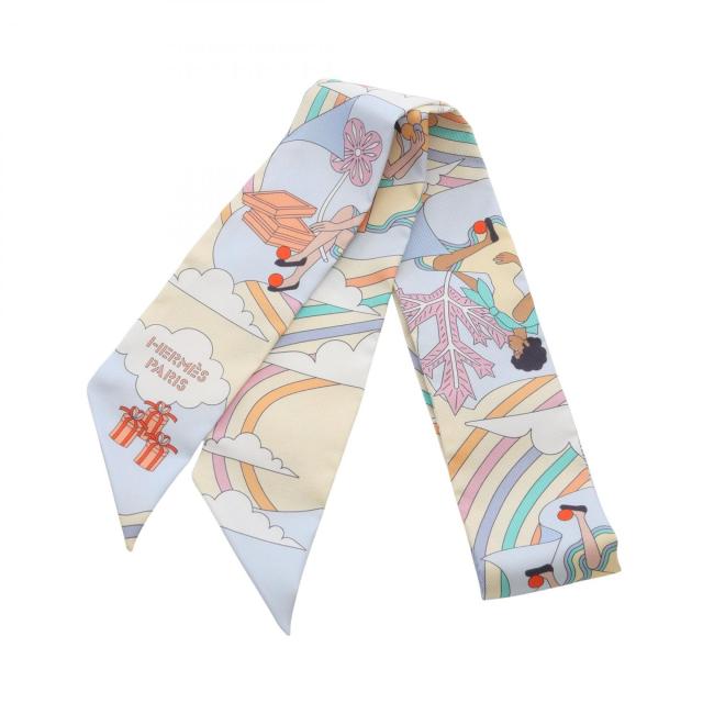 【未使用品】エルメス ツイリー シルク スカーフ　『メキシコの花』箱・タグあり エルメス HERMES ツイリー［タグ有箱有］ 未使用品】エルメス ツイリー