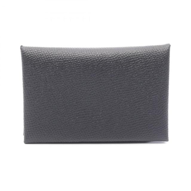 エルメス HERMES カルヴィ ケース 財布 カーフ（牛革） ヴォーエプソン ヴォーエプソン レディース ブラック系 【中古】