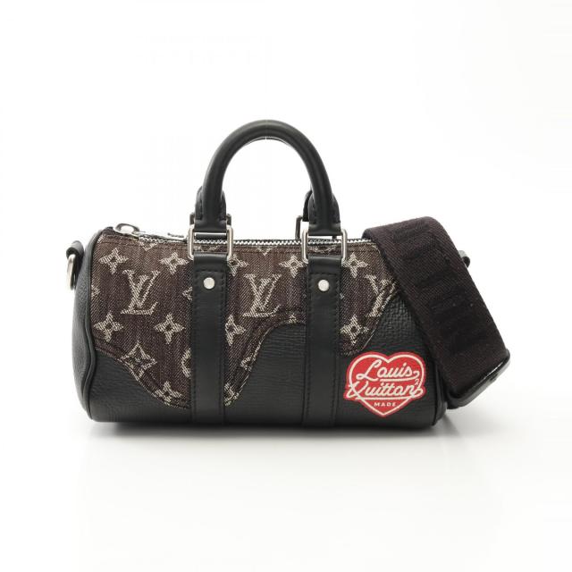 ルイ・ヴィトン LOUIS VUITTON LOUIS VUITTON × NIGO キーポル XS ハンドバッグ バッグ キャンバス レザー モノグラム・デニム メンズ ブラック系 M81010 【中古】