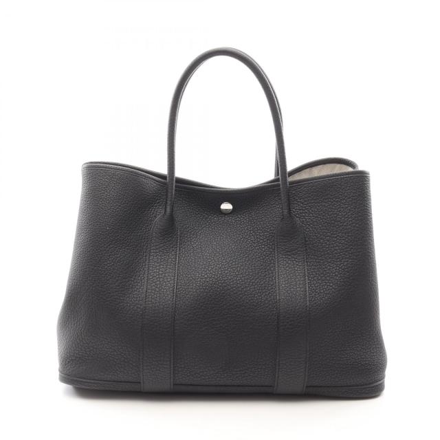 エルメス HERMES トートバッグ ガーデンパーティPM トワルアッシュ×レザー アイボリー×黒 □N バッグ ガーデン・パーティ PM ヴェルソ ルビー ルージュセリエ レッド 赤
