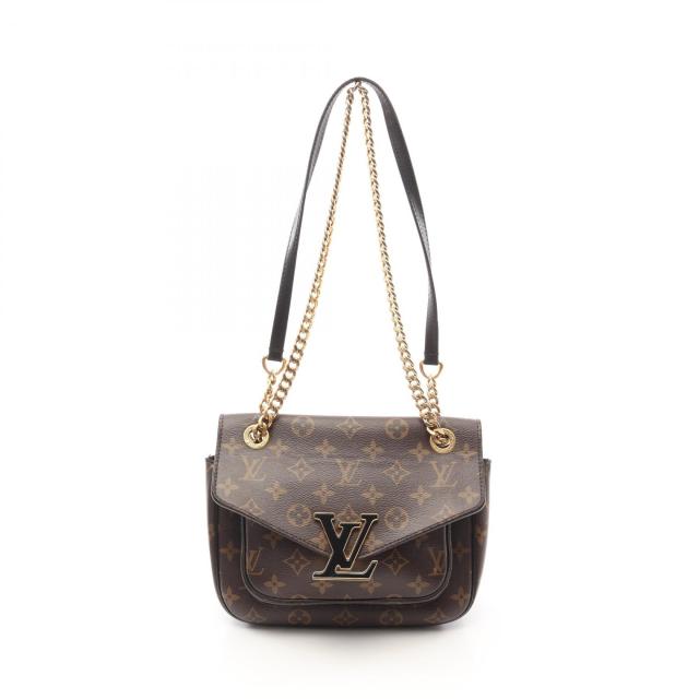 ルイ・ヴィトン LOUIS VUITTON パッシー ショルダーバッグ バッグ PVCコーティングキャンバス レザー モノグラム レディース ブラウン系 / ブラック系 M45592 【中古】