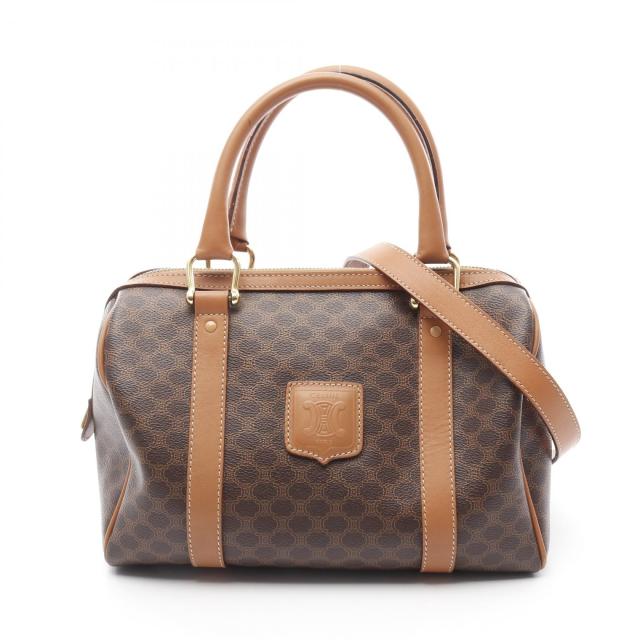 CELINEセリーヌマカダムハンドバックコーティングキャンバスブラウン