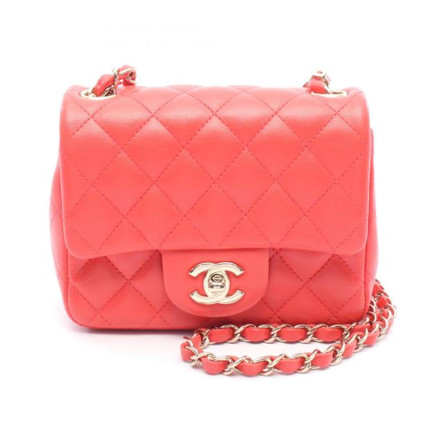 シャネル CHANEL ミニマトラッセ ショルダーバッグ バッグ レザー レディース レッド系 A35200 【中古】