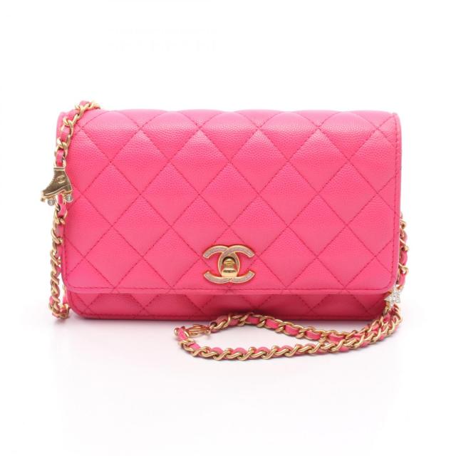 シャネル CHANEL マトラッセ ショルダーバッグ バッグ レザー グレインドカーフスキン レディース ピンク系 AP0250 【中古】