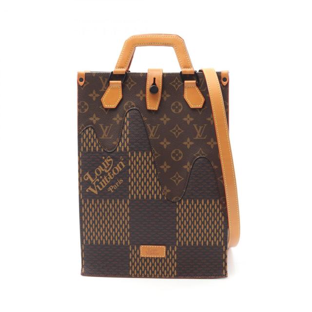 ルイ・ヴィトン LOUIS VUITTON LOUIS VUITTON × NIGO ミニトート LVスクエアード トートバッグ バッグ PVCコーティングキャンバス レザー モノグラム ダミエ・ジャイアント メンズ レディース ブラウン系 N40355 【中古】