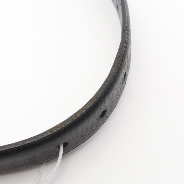 クロムハーツ CHROME HEARTS 1.0STRAP 1inchスクロールレーベルリベッツ BUCKL MIL FLERKNEE シングルミリタリーフレアニー ベルト 衣料品 レザー メンズ ブラック系 【中古】