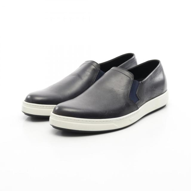 ベルルッティ Berluti スクリット スリッポン 靴 レザー メンズ ネイビー系 【中古】