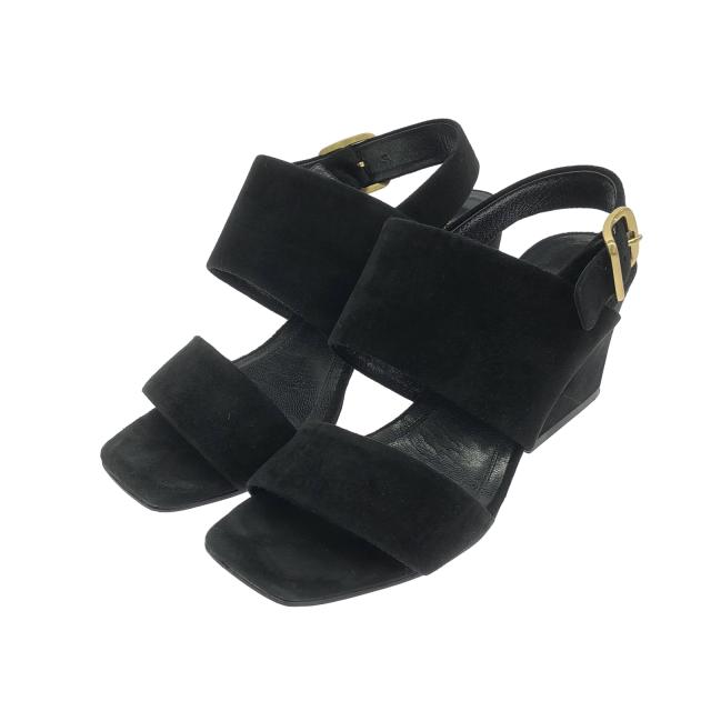 セリーヌ CELINE ストラップ サンダル ブラック サンダル 靴 スウェード レディース ブラック系 【中古】