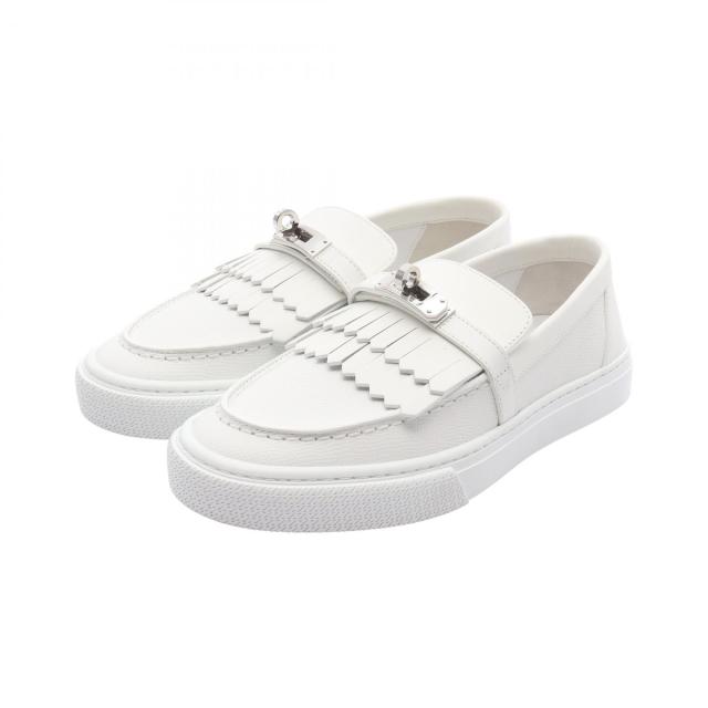 エルメス HERMES ゲーム スリッポン 靴 レザー レディース ホワイト系 【中古】